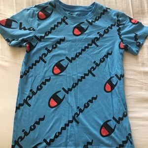 Champion Big Boys all over script t-shirt 12-14
